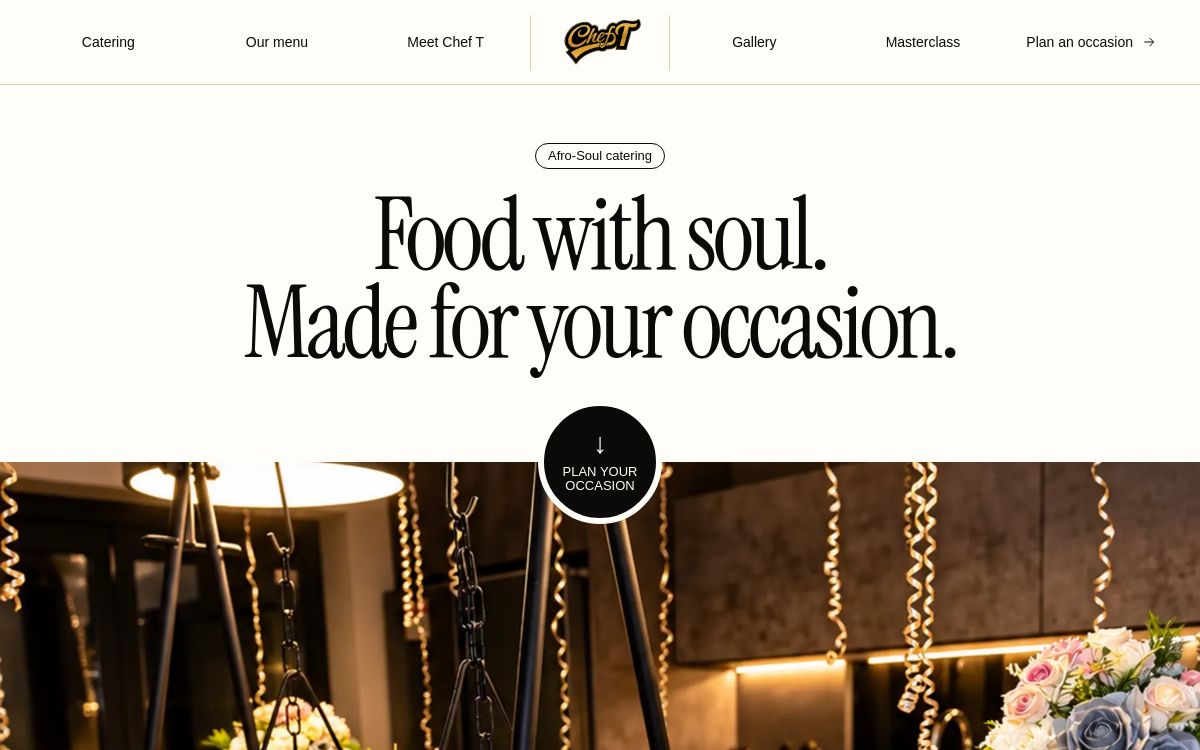 Chef T website and customer enquiry journey